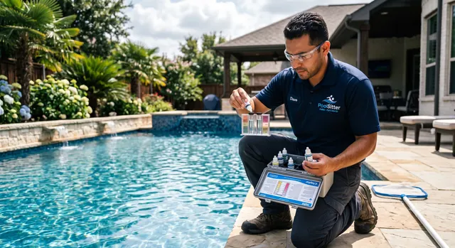 Chemical dosing tuned to Dallas hard water and summer heat.