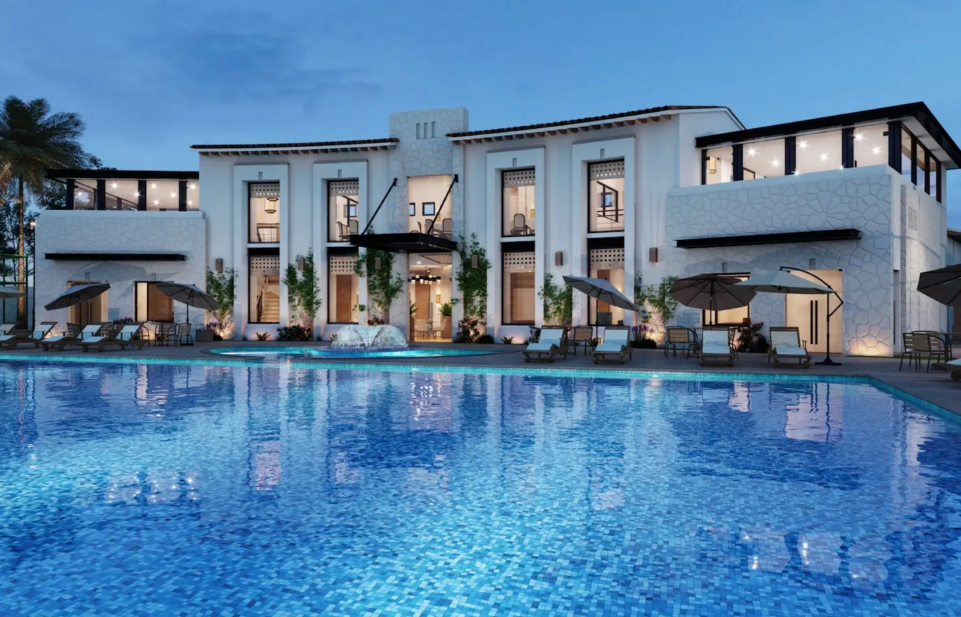 Sparkling clean pool water